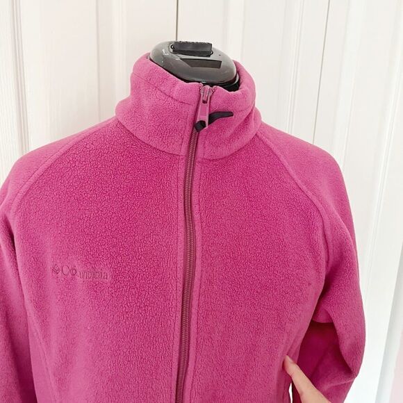 Columbia Full Zip Fleece Polyester Large Mock Neck Jacket - Picture 5 of 13